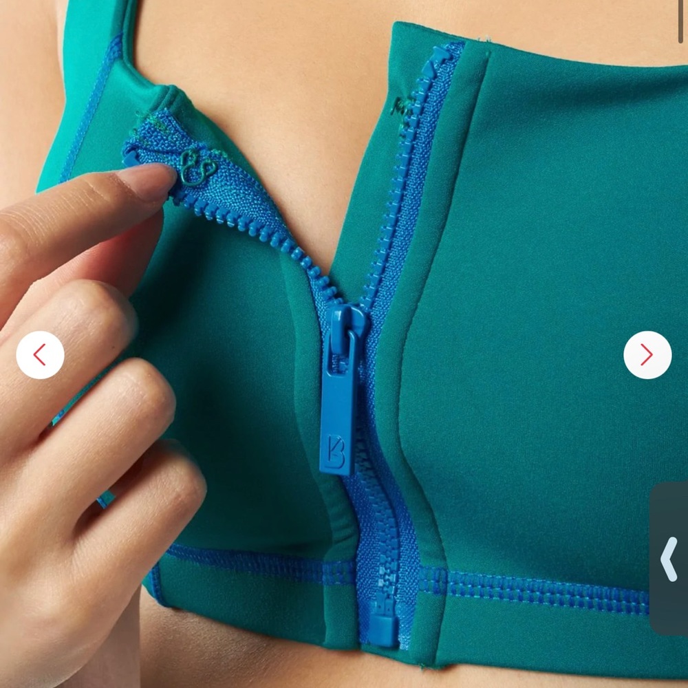 Buffbunny-Dive Zip Sports Bra- size medium- Atlantis Teal/H2O)